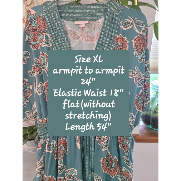 Knox Rose Teal and Red Floral Maxi Dress - Picture 14 of 15